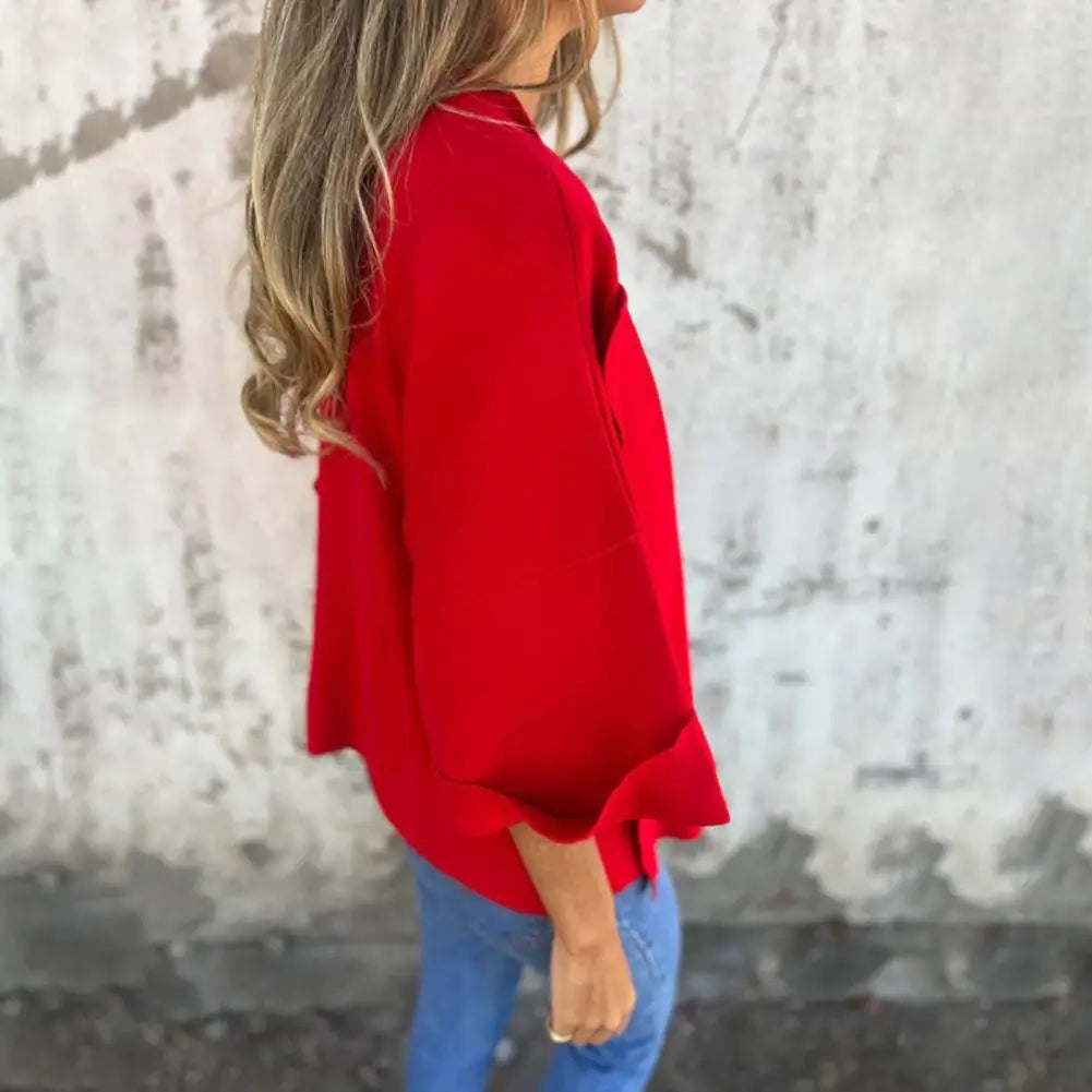 Women Coat Lapel Long Sleeve Regular Style Jacket Open Front Spring Autumn Imitation Suede Outerwear Sun Protection Lady Clothes