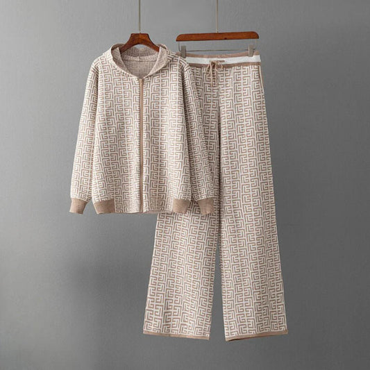 Autumn Winter Knitting Trouser-Suit for Women
